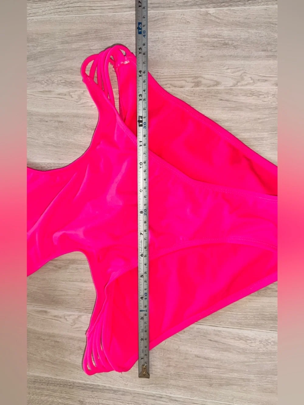 Neon Pink Y2K One-Piece Swimsuit with Side Cut-Outs - size Large - Picture 6 of 12